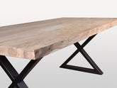 X - Design Industrial Solid Wood Dinning Table Metal Legs X